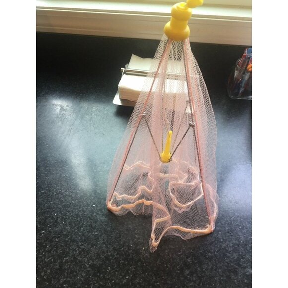 Vintage 4 Hygienic Food Covers Pink Yellow 1970's Kitchen Outdoor Purposes - Picture 7 of 10